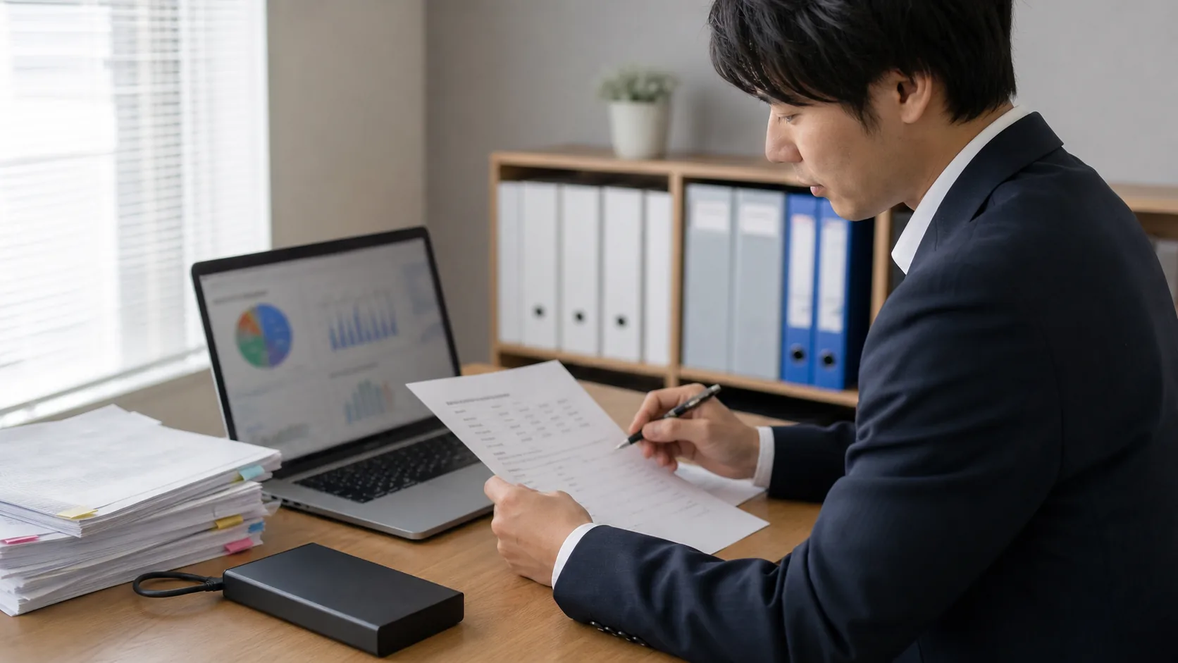freee会計の解約前に帳簿データの保存内容を確認する経理担当者