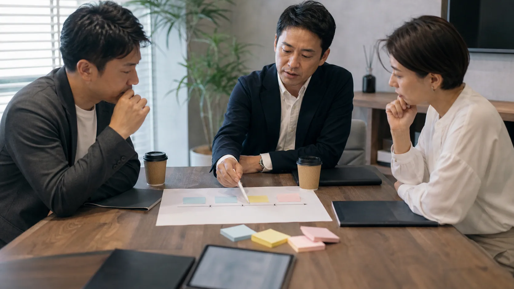 freee会計を停止する前に事業所とデータ閲覧期間を確認する社内打ち合わせ