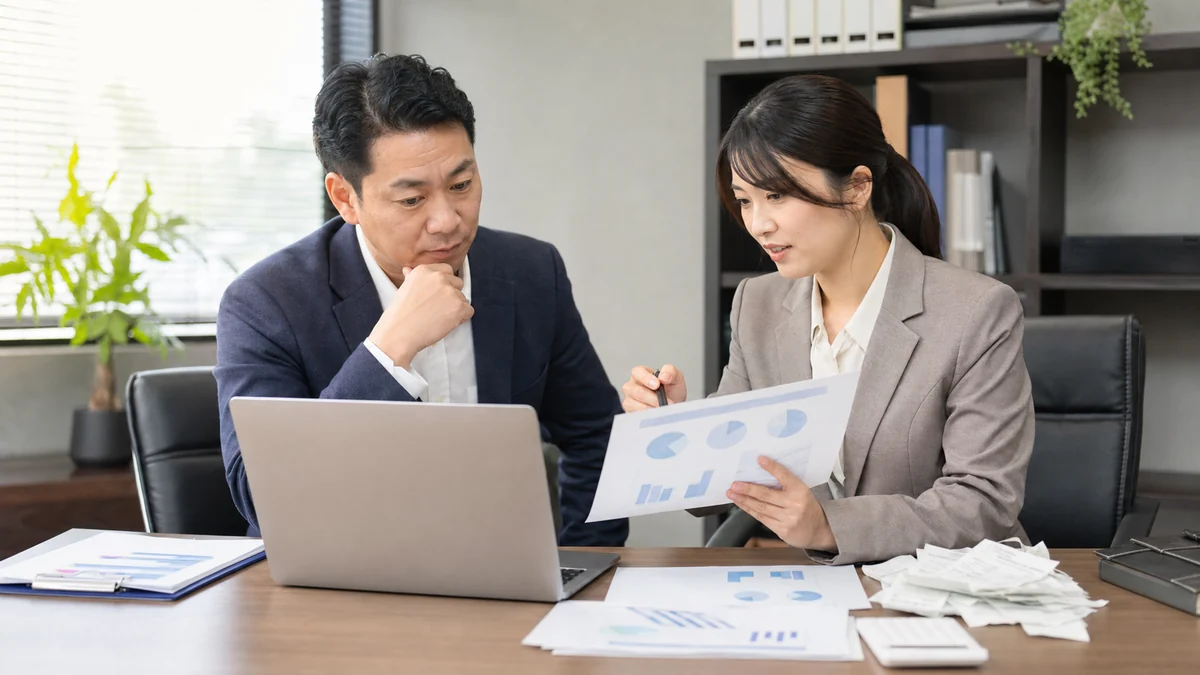日本の中小企業でfreee会計の月次チェックを行う様子