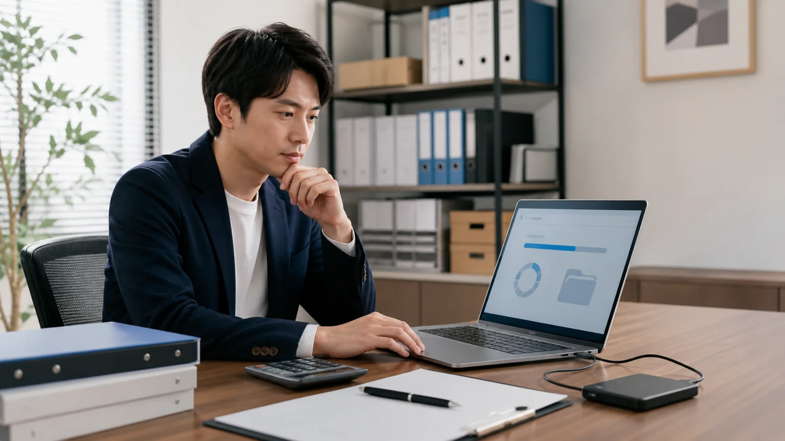 freee会計の年度巻き戻し前にバックアップを準備する担当者